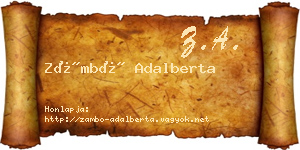 Zámbó Adalberta névjegykártya